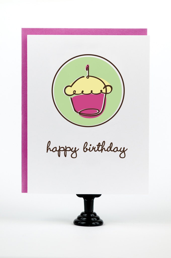 Happy Birthday Cupcake Greeting Card