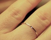 Very Thin Gold Wedding Band 1mm 14k YELLOW Gold Ring Handmade Full Round Smooth Fine Plain Simple kinny Classic Dainty Elegant Stacking