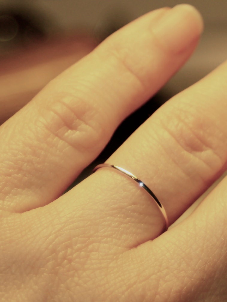 Very Thin Gold Wedding Band 1mm 14k YELLOW Gold Ring Handmade Full ... Very Thin Gold Wedding Band 1mm 14k YELLOW Gold Ring Handmade Full ...