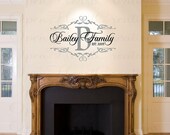 Family Name Vinyl Decals - Personalized Family Name Decal - Wall Decals Entrway Masterbedroom Extra Large 28H x 38W PD0038