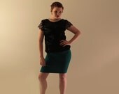 Jersey Pencil Skirt - Teal