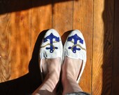 Vintage Beaded Anchor Boat Shoes size 8 and Half
