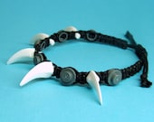 Spiked Bracelet, Black Cotton Cord with LEGO (r) Claws