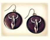 Vintage Hula Hoop Flapper Dangle Earrings Ziegfeld Follies Burlesque Pin Up Jewelry Burning Man Hoopers Jewelry