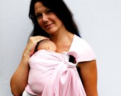 Newborn Baby Ring Sling Carrier BabySoft stretch in Petal Pink- Many Colors/Styles in my Shop - Made to order