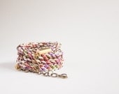 Braided wrap bracelet - multicolor rusty