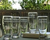 Groomsmen Pilsner Glasses,Etched gift,Best Man Gift,Bridesmaid Gift,Personalized Wedding Toasting Glasses,Father of the Bride,Usher Gift