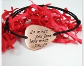 SALE -Personalized Guitar Pick Bracelet - Hand Stamped Leather Guitar Pick Plectrum Copper Bracelet- Fathers Day - Gifts for Dad