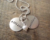 Personalized necklace 5/8" sterling name discs