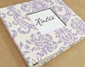Baby  Book - Purple Damask  (78 designed journaling pages & personalization included with every album)