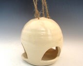 Pottery Bird Feeder in White