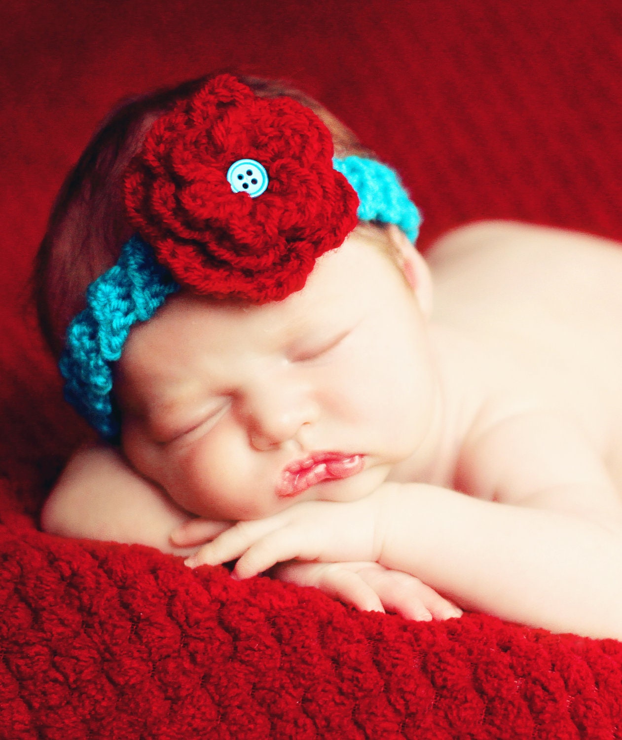 Baby Hat CROCHET PATTERN Baby Child Headband with Triple Flower in 5 sizes 0-10 years
