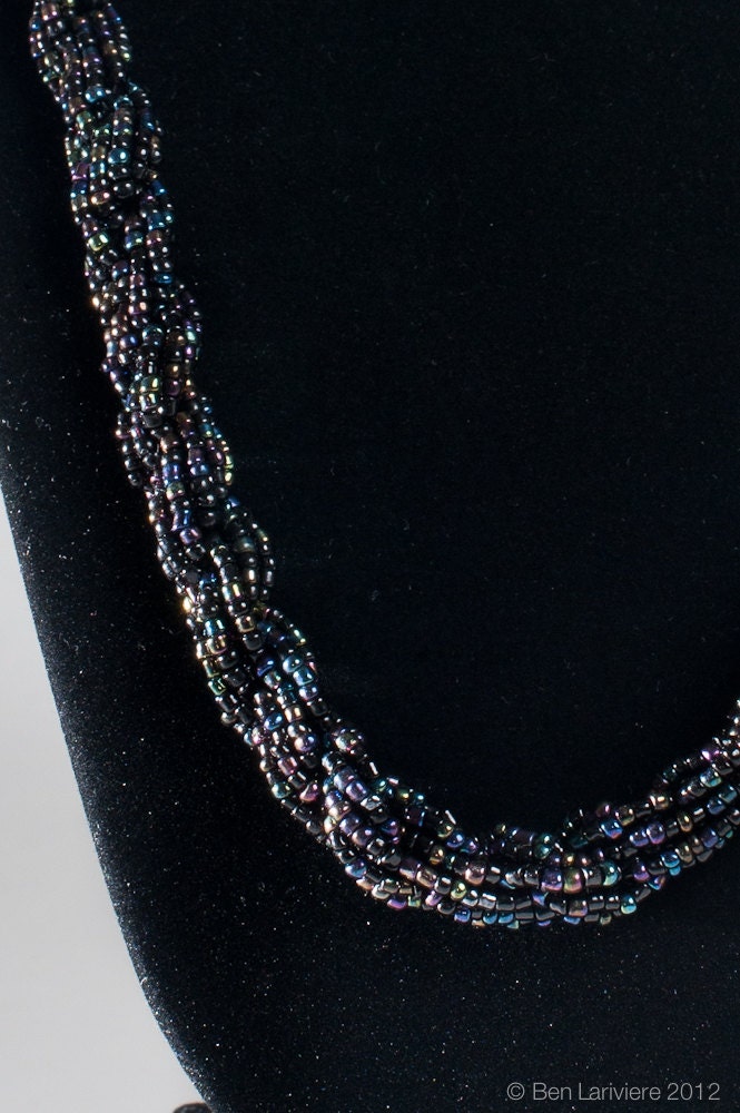 Black Double Spiral Necklace