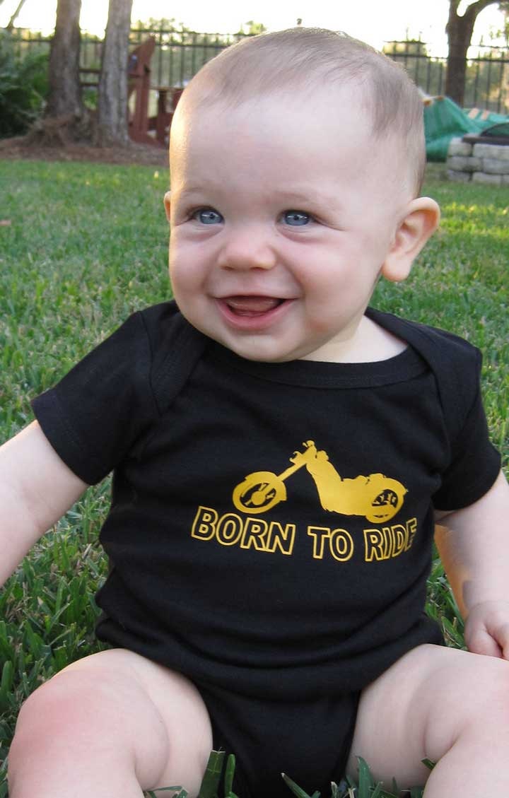 Born to Ride Motorcycle Onesie (Great for New Dad)