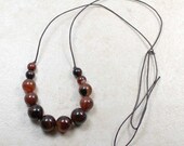 Nursing Necklace in Soothing  Black and Red Agate Breastfeeding Baby Wearing