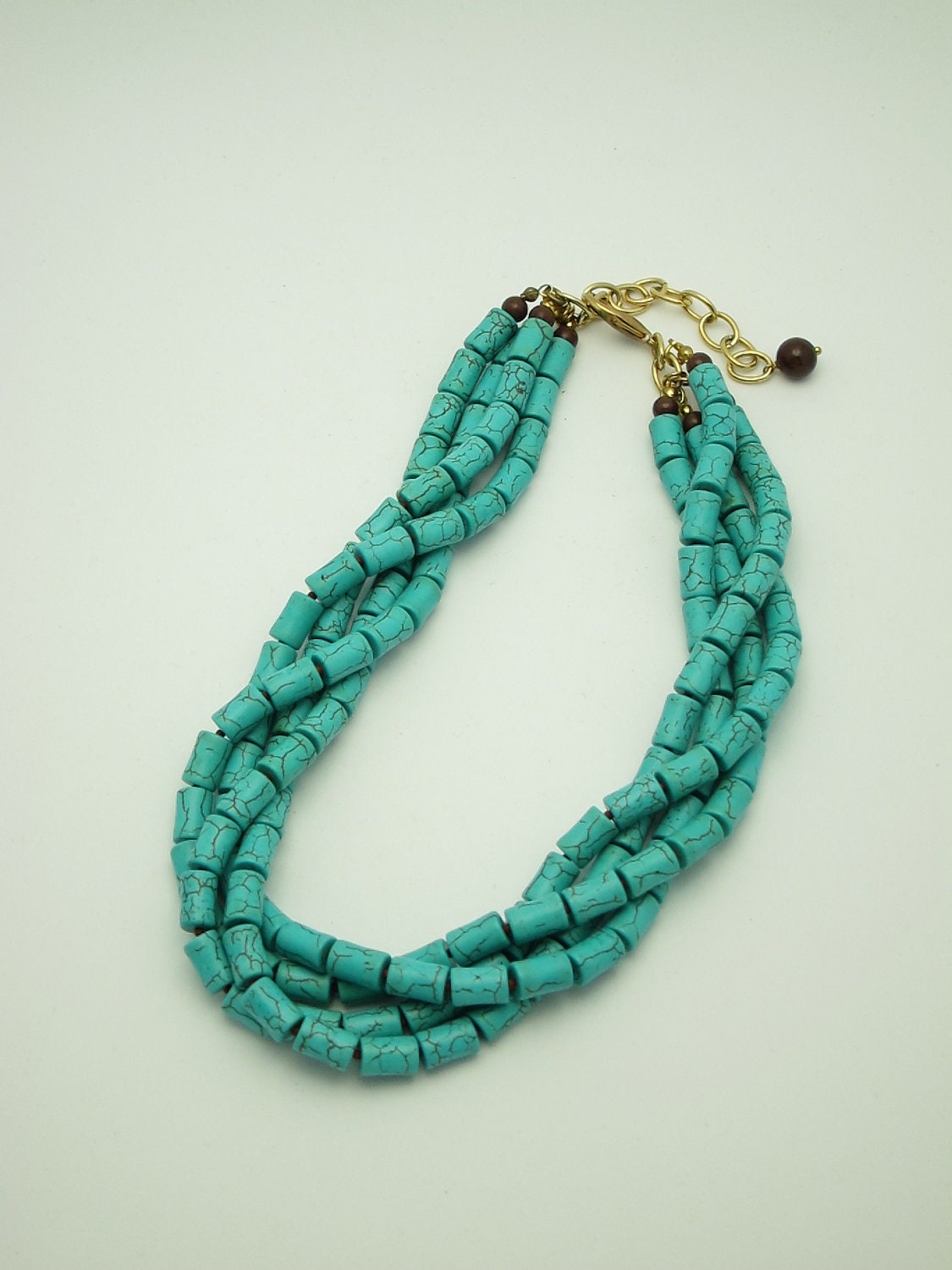 LA FONDA /Chunky.Bold.Turquoise.Multistrand.Statement Necklace/