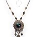 SECRET COMPARTMENT Necklace Poison Perfume Victorian Steampunk Brass with Green Vintage Glass N0368 Robin Delargy