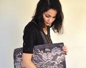 Hand Dyed Canvas Tote - Chalcedony Print on Eco Friendly Cotton