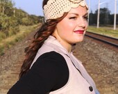 Crochet Headband. Crochet Earwarmer. Flower Headband. Flower Earwarmer. Retro Headband. Custom Order.
