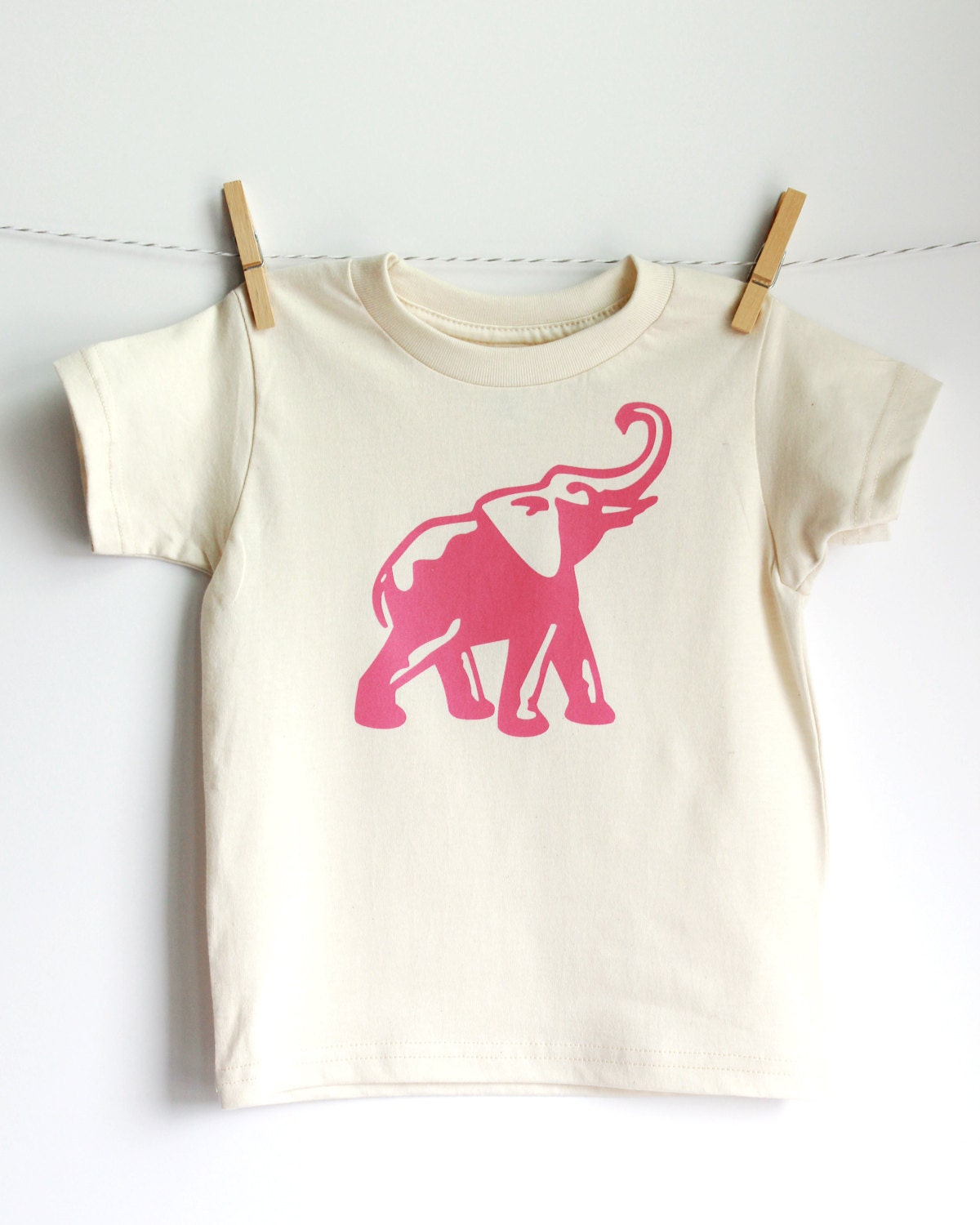 Pink Elephant Organic Kids T-shirt - American Apparel
