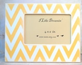 4 x 6 Picture Frame - Mustard yellow Chevron Picture Frame