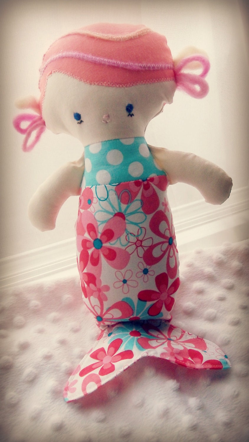 Baby Girl Mermaid Mia with Hand Stitched Eyes