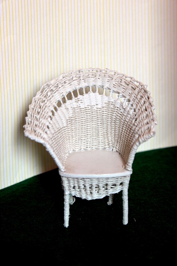 Miniature Wicker Chair Dollhouse Victorian by MothersMiniTreasures