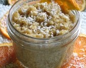 Organic Coconut Citrus Scrub - Made with Real Organic Coconut Shreds and Organic Turbinado Sugar packaged in a recycleable 8oz glass jar