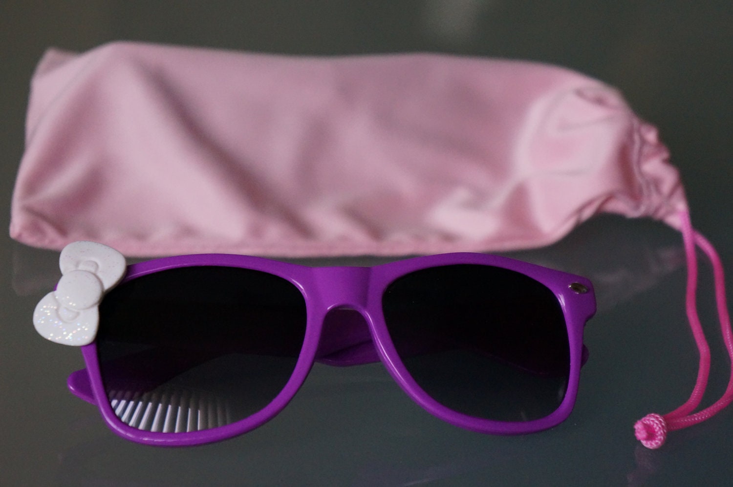 KIDS Sunglasses with Bow, Purple Frames