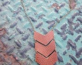 Leather Chevron Necklace