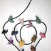 Vintage Fetish Necklace with Carved Stone Animals and Black Beads