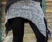 Double Pointed Wool Mini Skirt