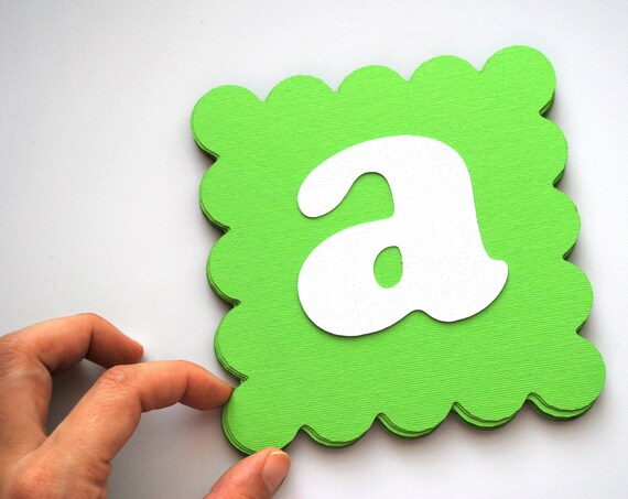 DIY Birthday Banner Set, Ready to Build Banner Lime Green a with white letters A392 Il_570xn