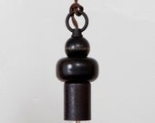Profile No1 Wood Bead Pendant Light Wooden Bauble Pendant - Vintage Industrial Rustic Modern // Cloth Covered Twisted Cord & Bakelite Plug