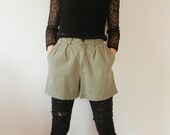 Vintage High Waisted Shorts, Army Green, Size XS, 90's, Grunge, Hipster