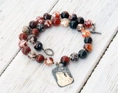Necklace - Botswana Agate Necklace and Silver Santorini Pendant