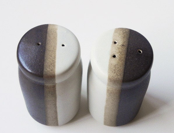 Vintage McCoy Nelson Sandstone Salt and Pepper Set on Etsy by EdibleComplex