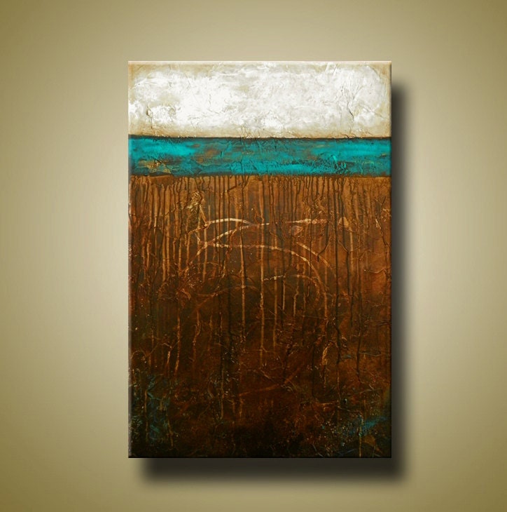 Original Art Abstract Painting with Heavy Texture -- 24 x 36 Acrylic Painting by Britt Hallowell