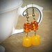 Tangerine Rhinestone Earrings, Honey Gold, Topaz, Citrine, Vintage