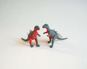Dinosaur Duo earrings dinosaur jewelry triceratops toy trex kids dinosaur