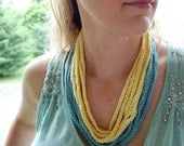 Multi Strand Necklace - Layered Chain Necklace - Crochet chain necklace yarn necklace knit necklace knit chain necklace