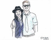 Custom Couple Colored Pencil Illustration from your Photo