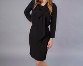 vintage LANVIN dress . 1980's couture silk cocktail dress . lanvin paris designer dress