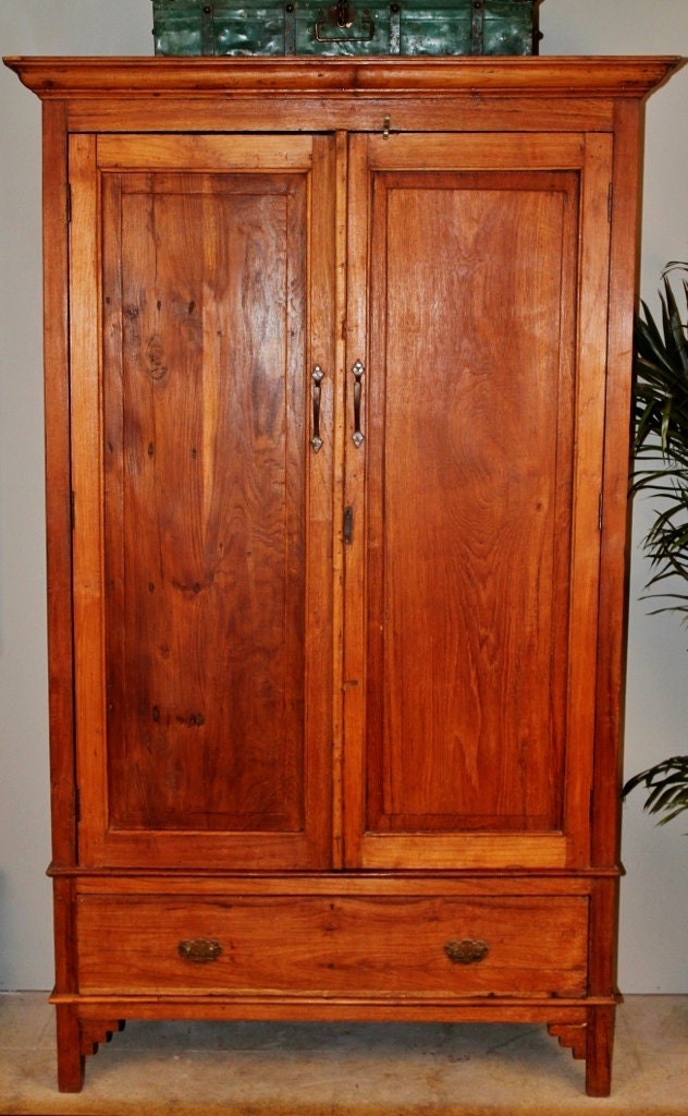 British Colonial Indian Wood Handmade Storage Cabinet Closet