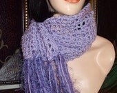 Hand Crochet Open Weave Style Scarf  in Beautiful VIOLET - NYStyle