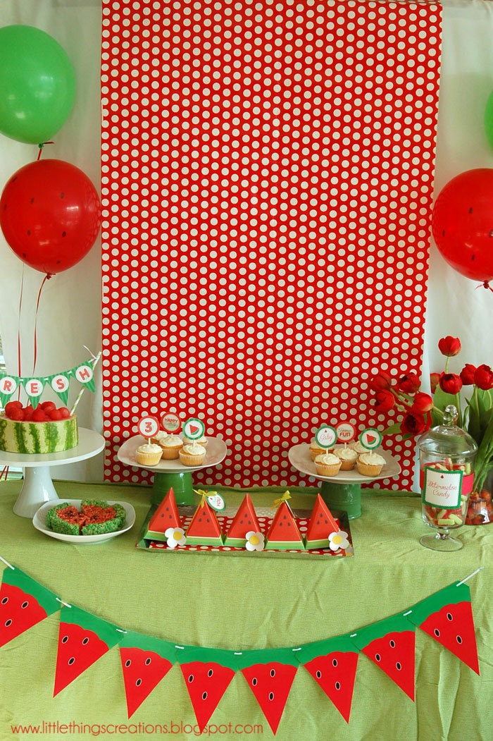 Printable-Watermelon Summer Party Collection-Entire Collection by Fara Party Design Il_570xn
