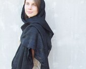 Black cobweb shawl scarf all seasons felting wool luxury cape gothic wedding bridesmaid idea for her winter fashion
