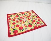 Chalkboard Mat Reusable Art Toy, Homeschool Writing Mat, Red Apples and Green Worms