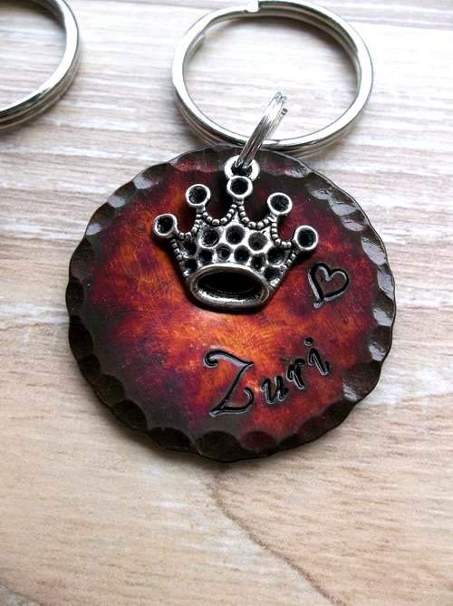 Crown/Heart 1.25" Dog Tag -Pet ID Tag  --Malibu Royalty--