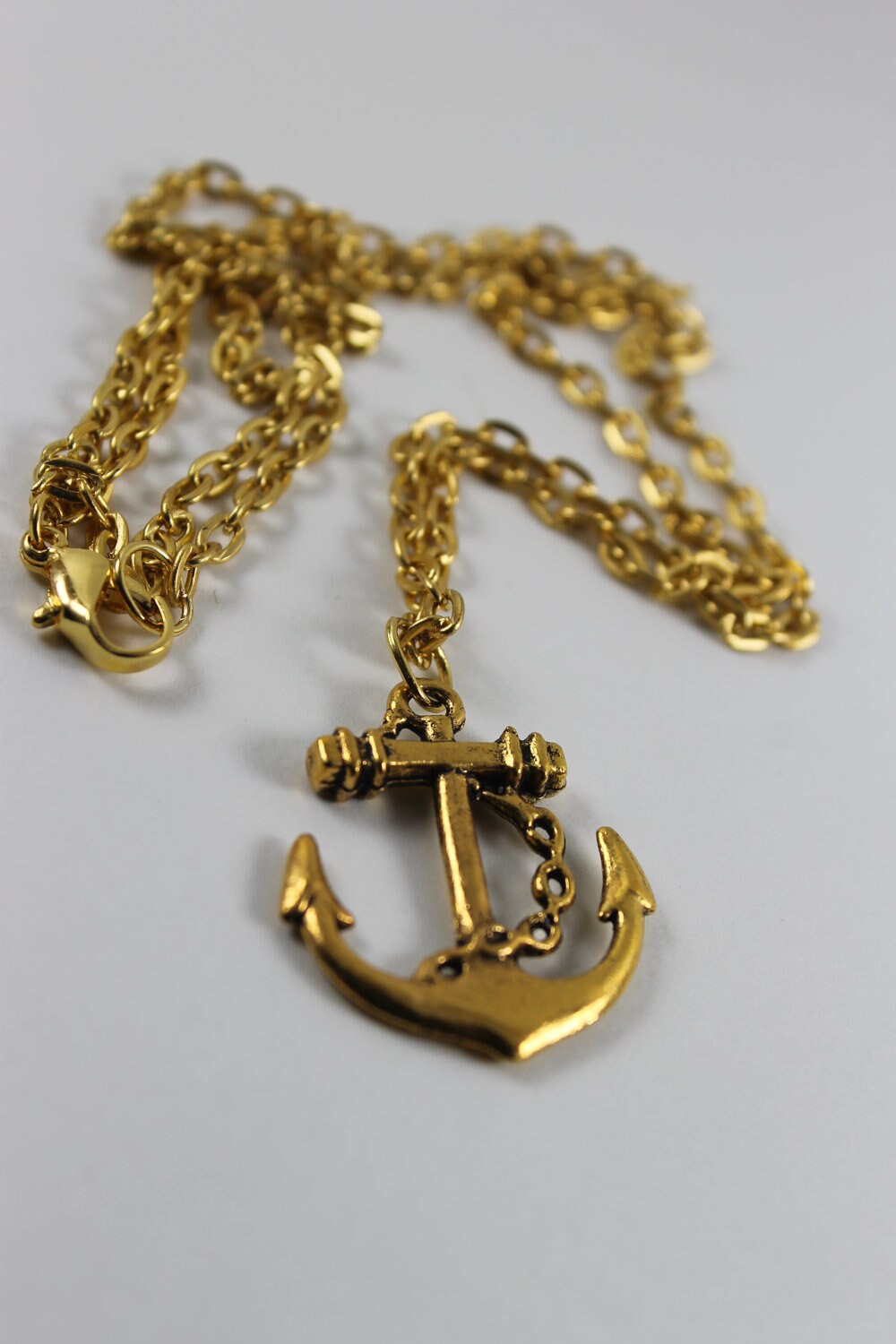 Gold Rush Nautical Anchor Charm Necklace, Hipster, Tumblr, Scene By: Tranquilityy